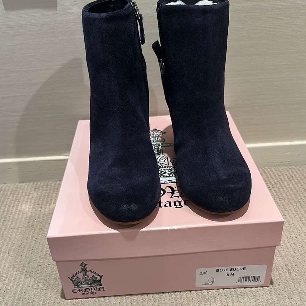 Crown Vintage Blue Suede Women's Boots